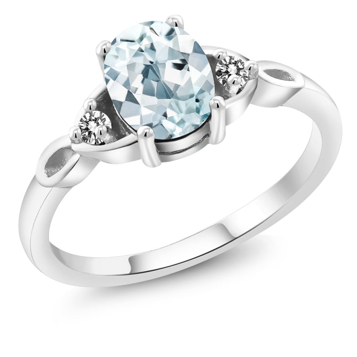 Aquamarine - March_5_Ring in 925 Sterling Silver