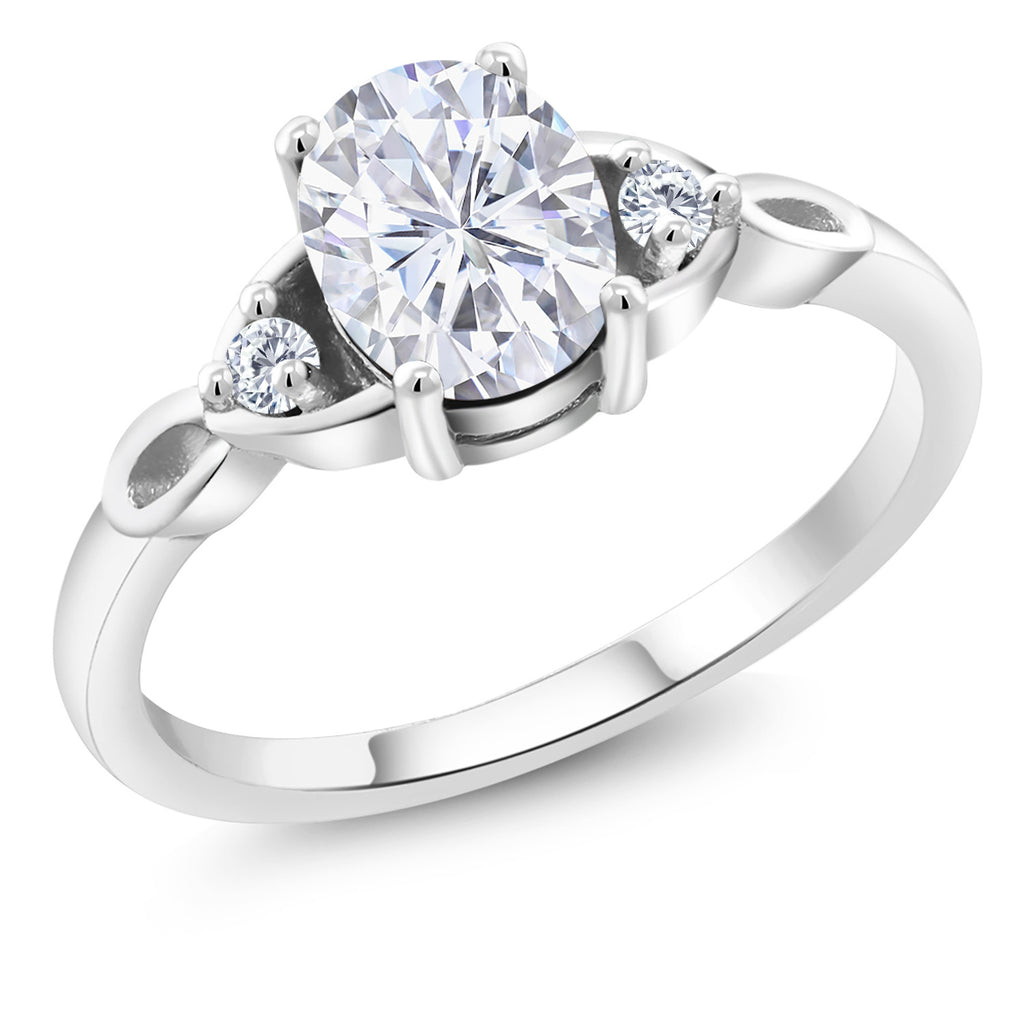 White Moissanite - April_6_Ring in 925 Sterling Silver
