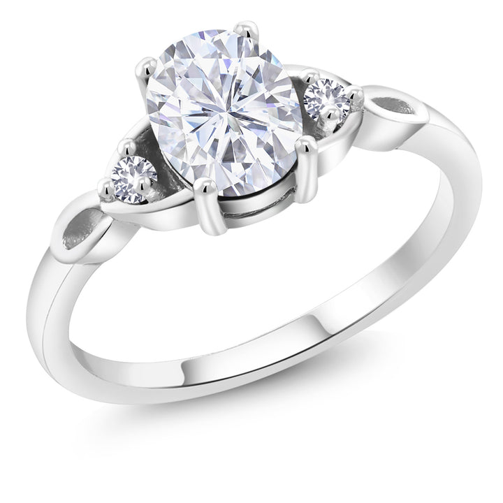 White Moissanite - April_5_Ring in 925 Sterling Silver