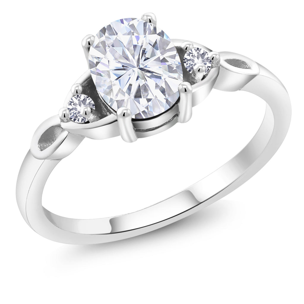White Moissanite - April_7_Ring in 925 Sterling Silver