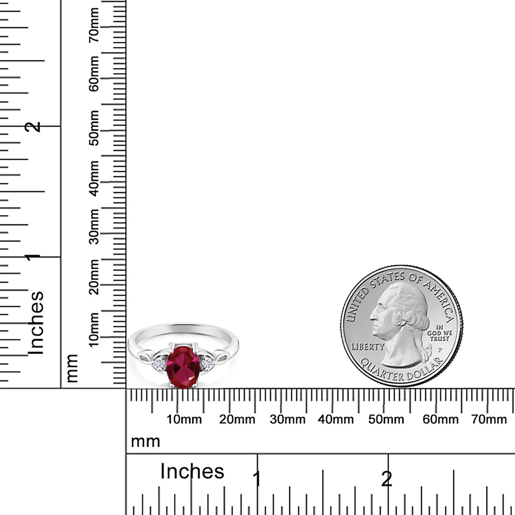 Created Ruby and Moissanite_6_Ring in 925 Sterling Silver