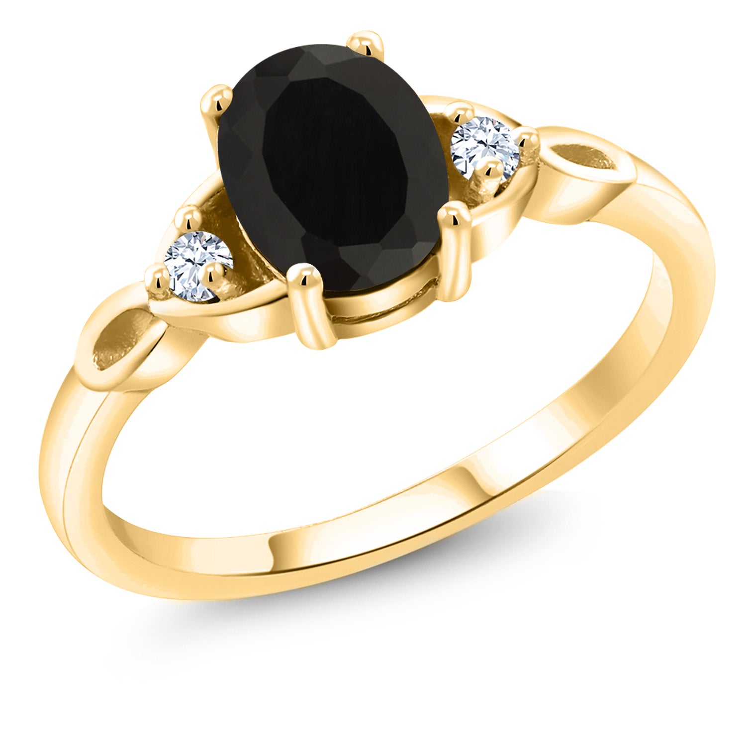 Onyx - December_8_Ring in 925 Yellow Gold Plated Silver