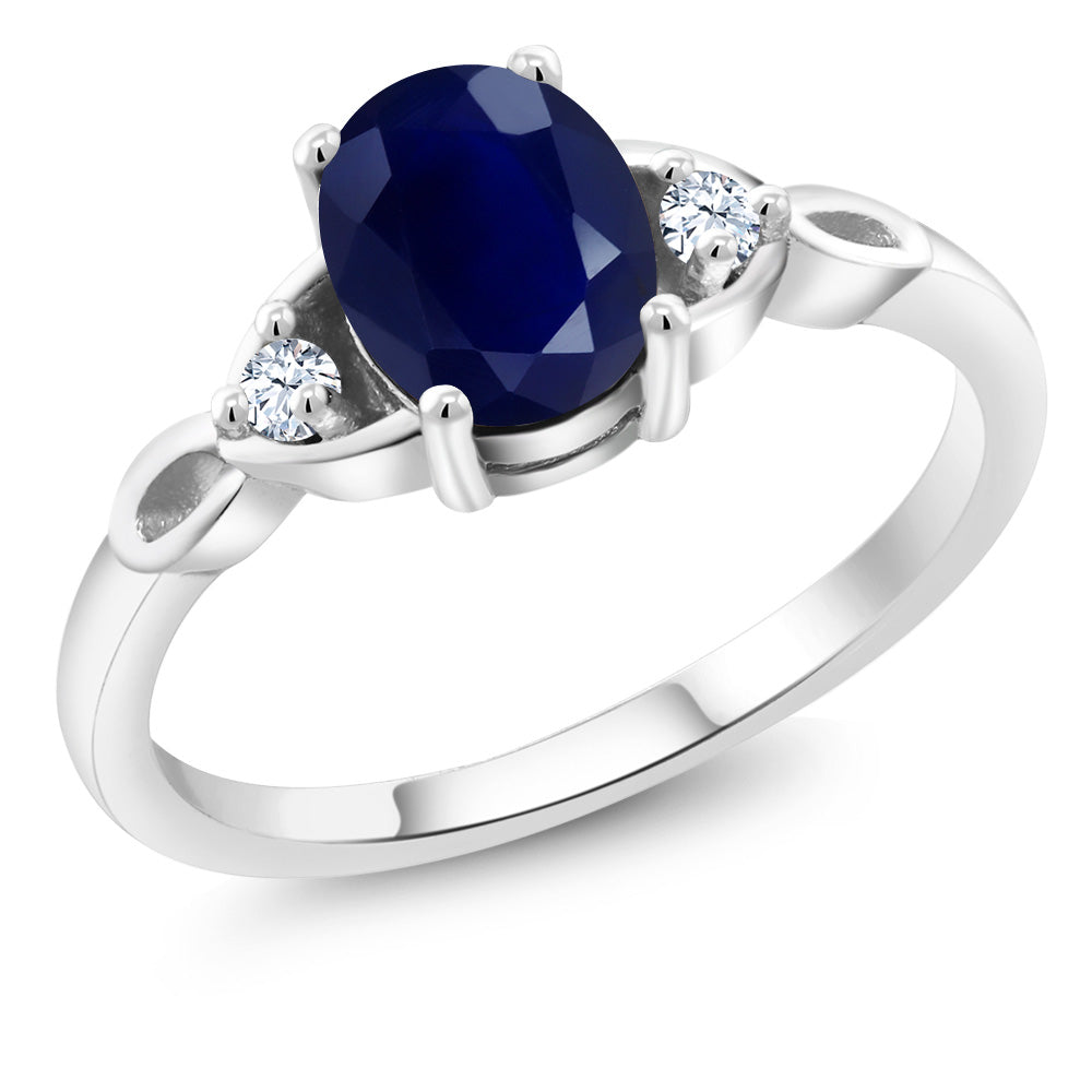 Blue Sapphire - September_8_Ring in 925 Sterling Silver