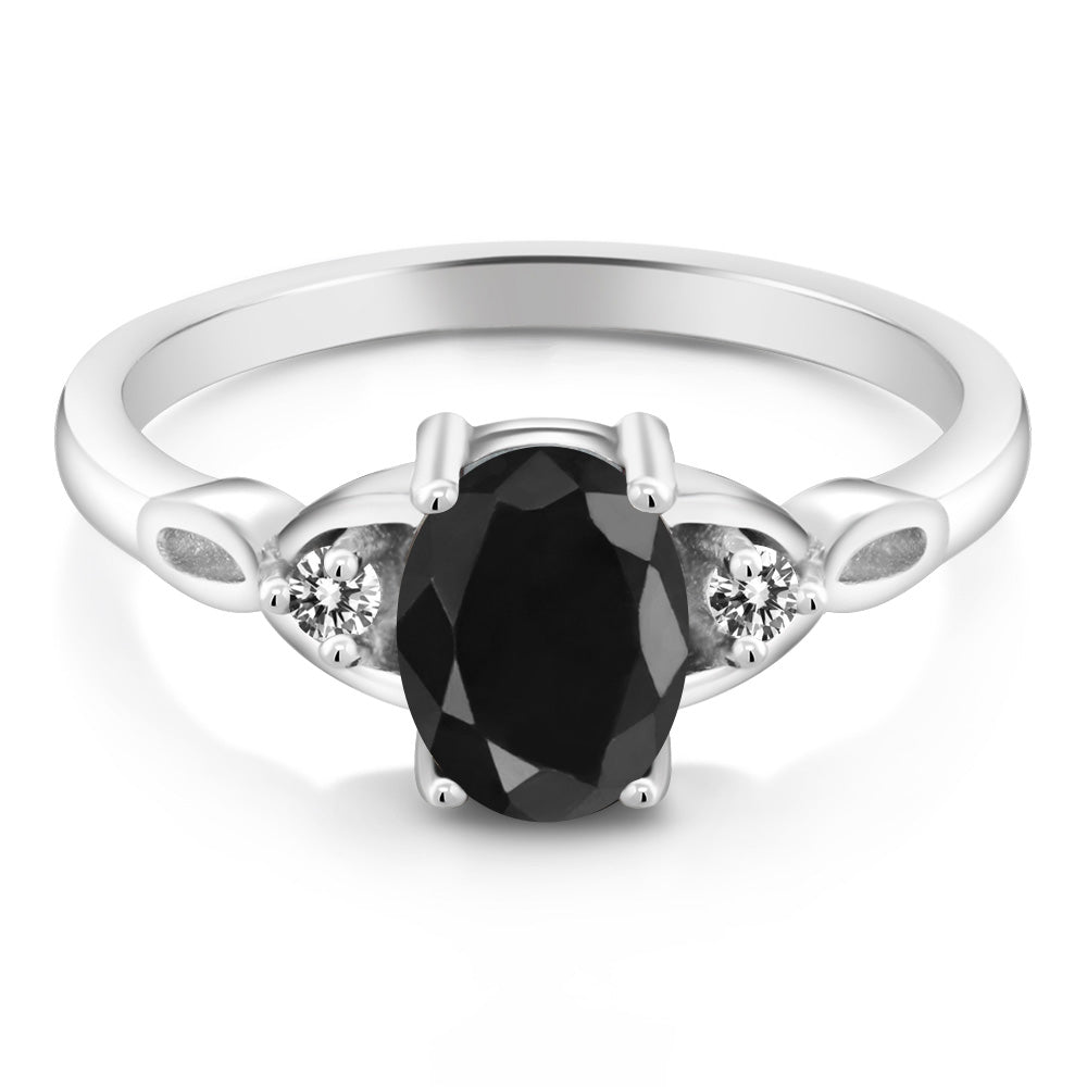 Sapphire and Diamond_7_Ring in 925 Sterling Silver