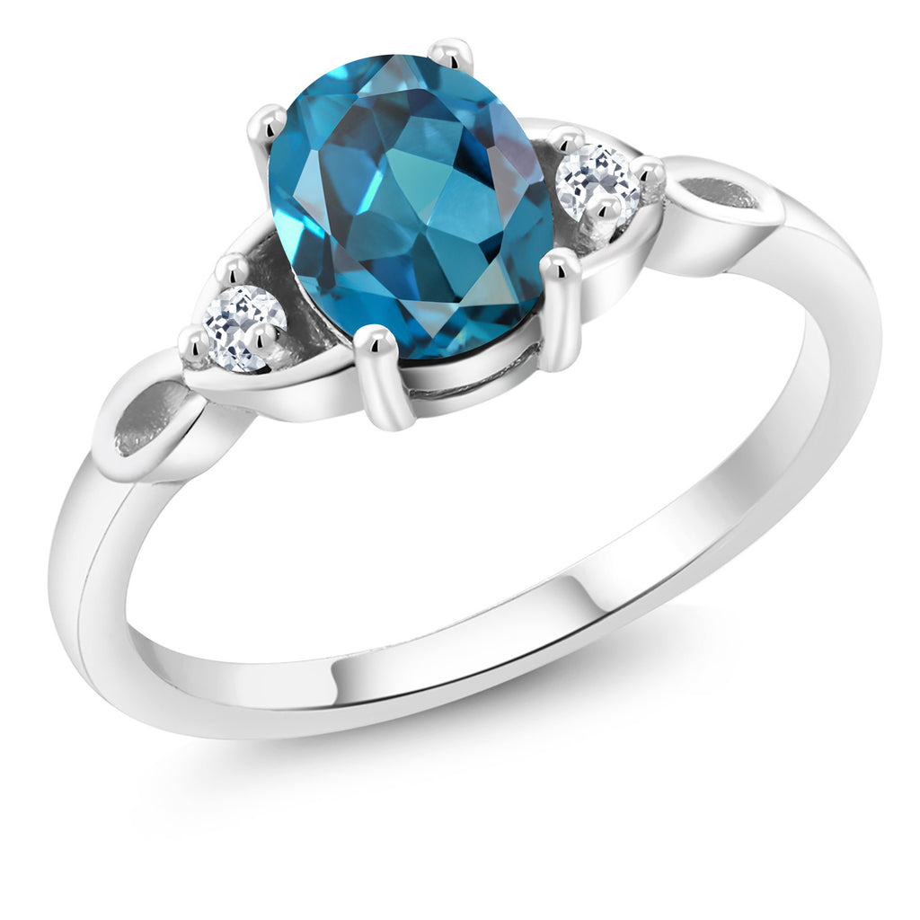 London Blue Topaz - November_9_Ring in 925 Sterling Silver