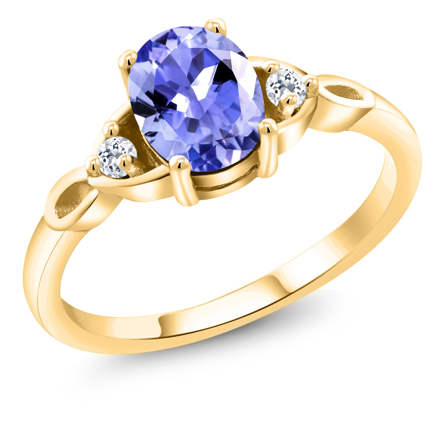 Tanzanite - December_6_Ring in 925 Yellow Gold Plated Silver