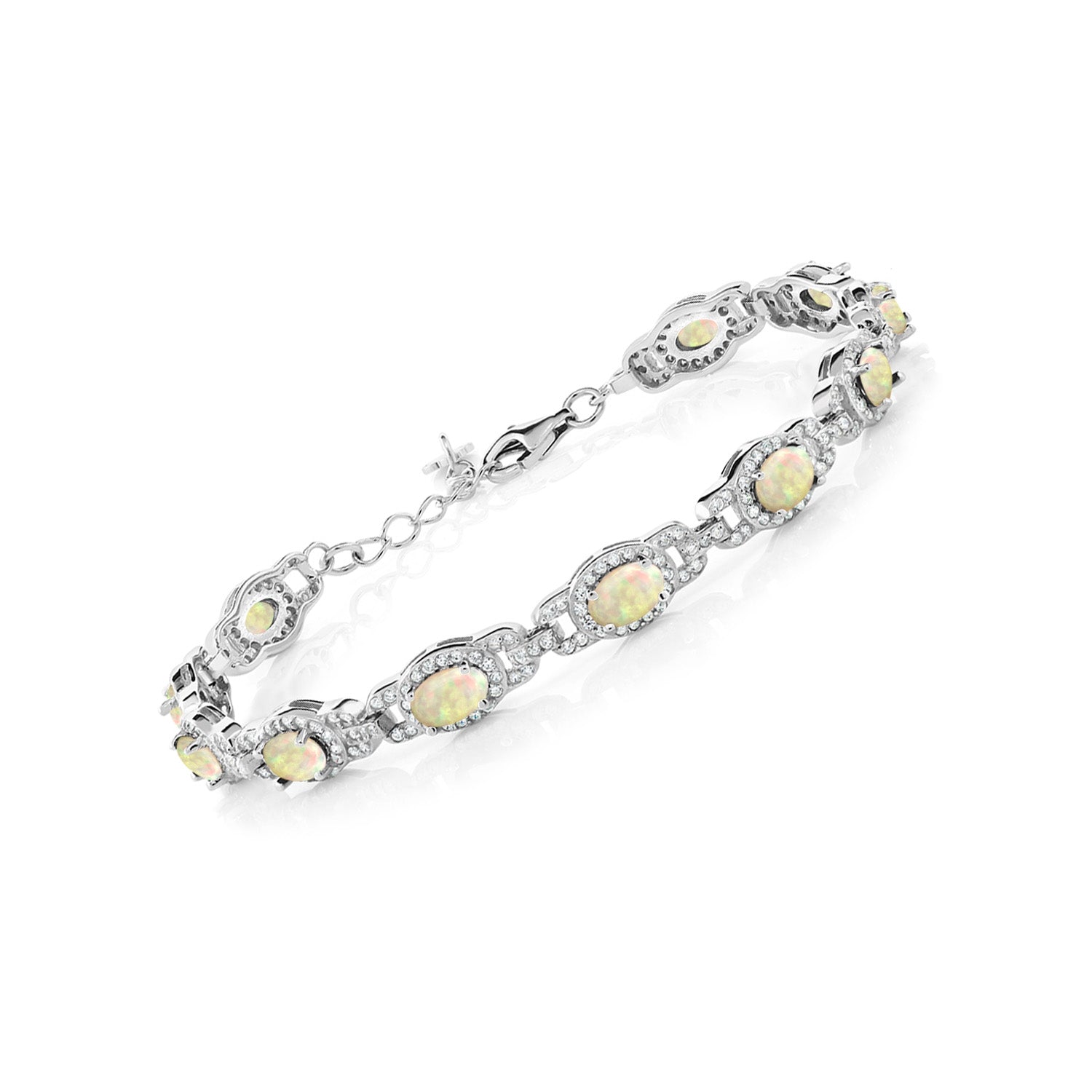 Ethiopian Opal-Cabochon - October_Bracelet in 925 Sterling Silver