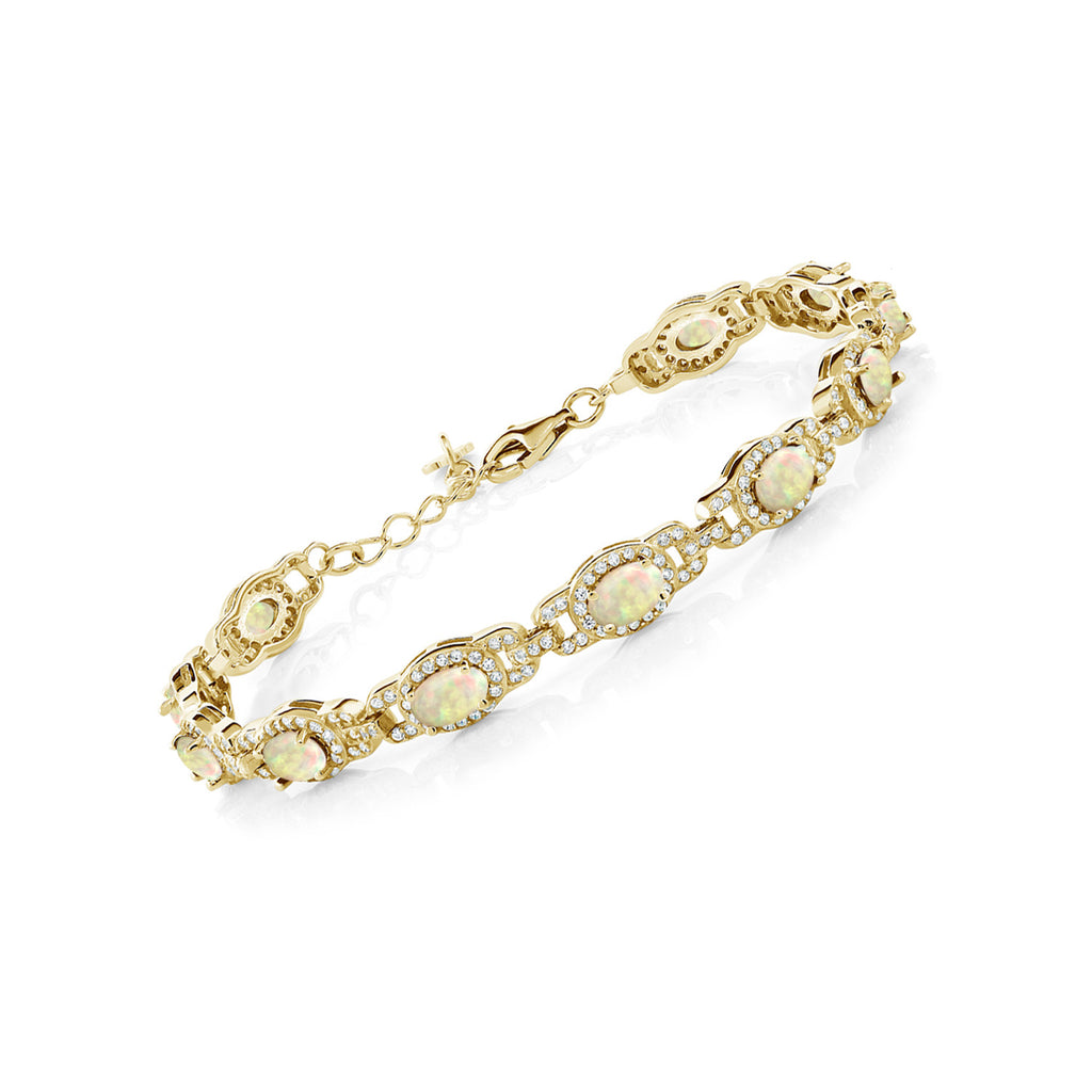 Ethiopian Opal_Bracelet in 18K Yellow Gold Plated Silver
