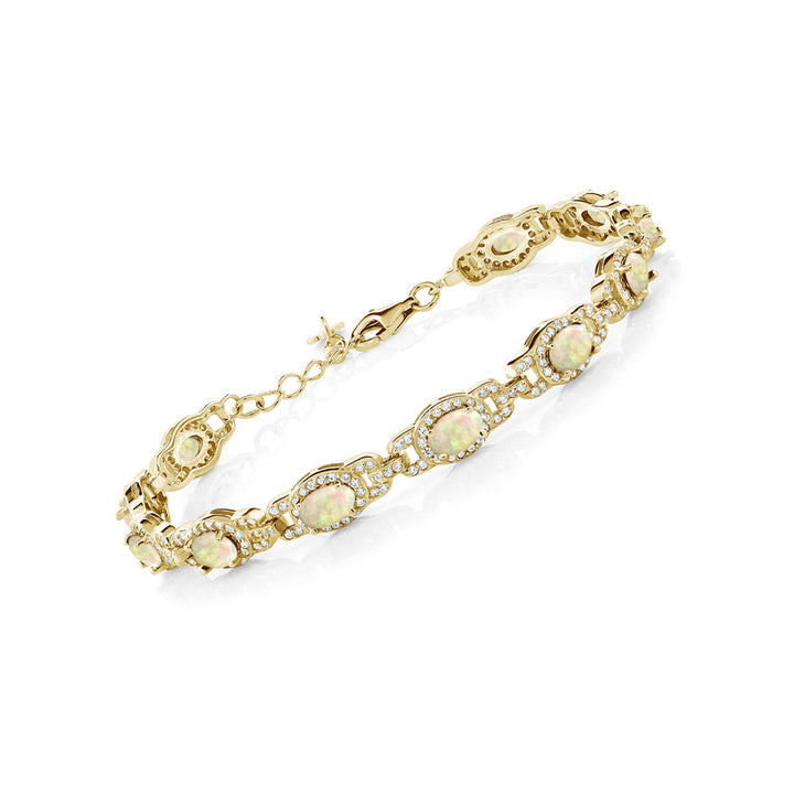 Ethiopian Opal_Bracelet in 18K Yellow Gold Plated Silver
