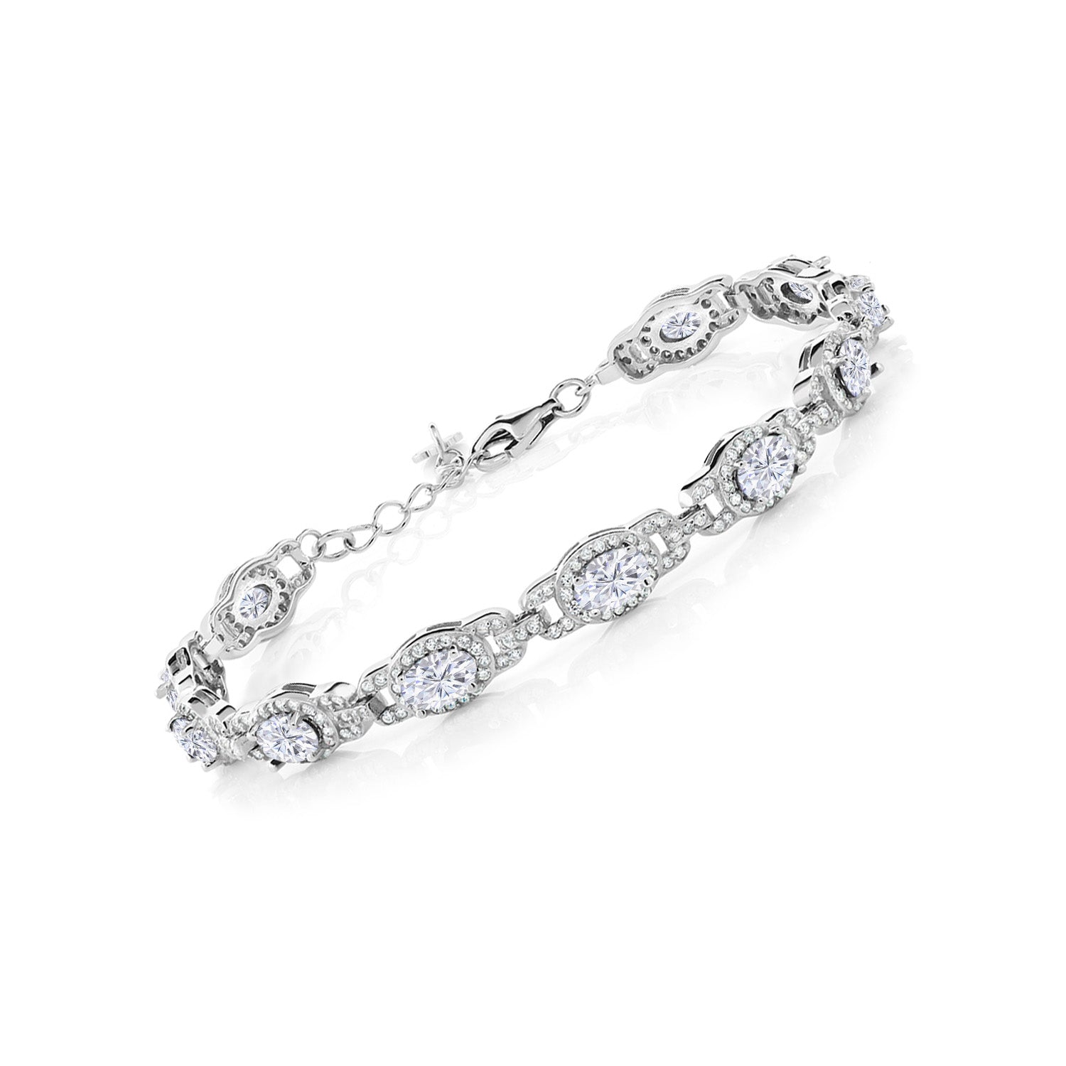 7-14 Cttw Oval Gemstone Birthstone Tennis Bracelet For Women | 925