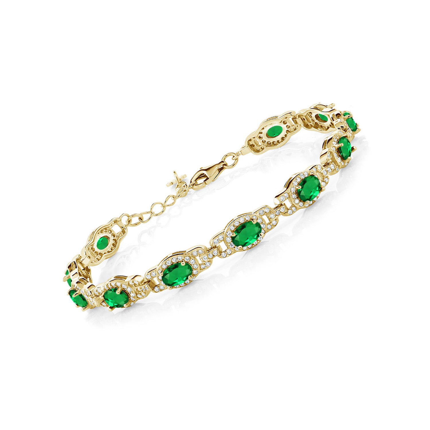 Nano Emerald - May_Bracelet in 925 Yellow Gold Plated Silver