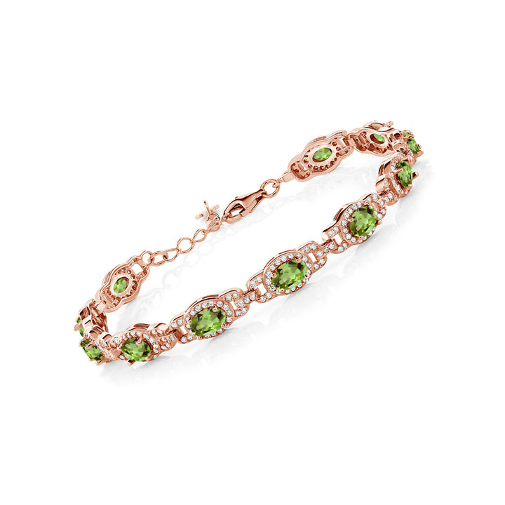 Peridot - August_Bracelet in 925 Rose Gold Plated Silver