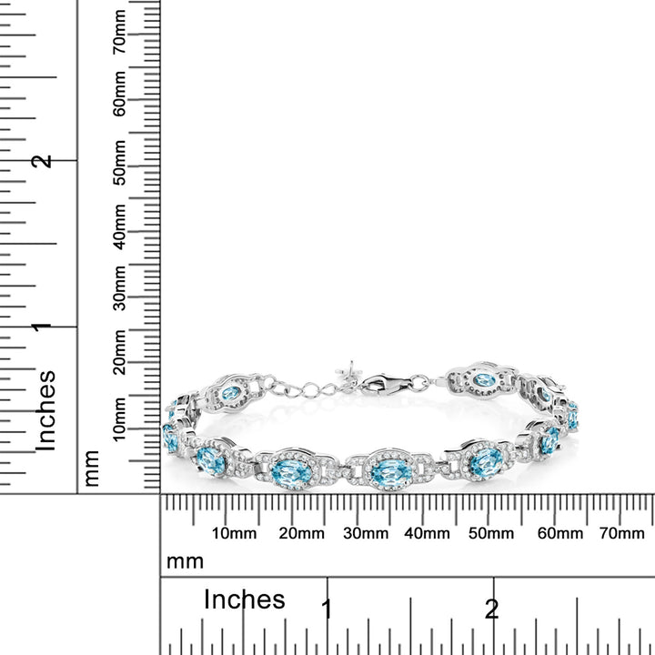 Blue Zircon_Bracelet in 925 Sterling Silver