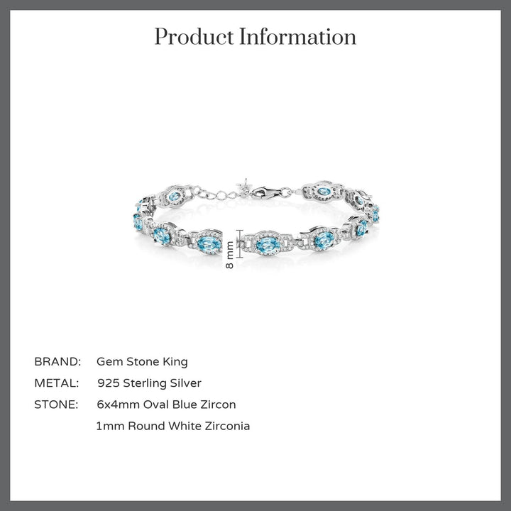 Blue Zircon_Bracelet in 925 Sterling Silver