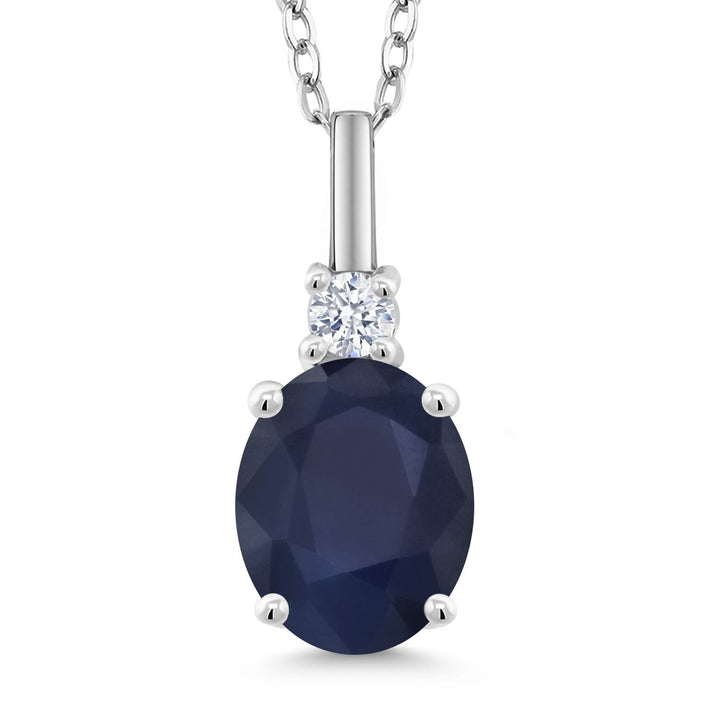 Blue Sapphire_Pendant in 925 Sterling Silver