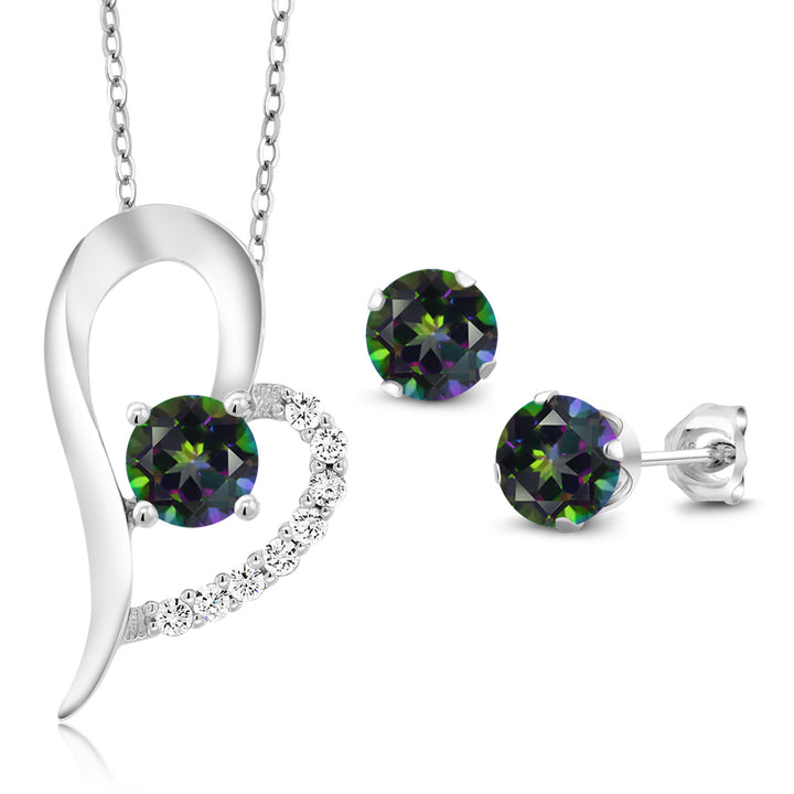 Green Mystic Topaz_Pendant Earrings Set in 925 Sterling Silver