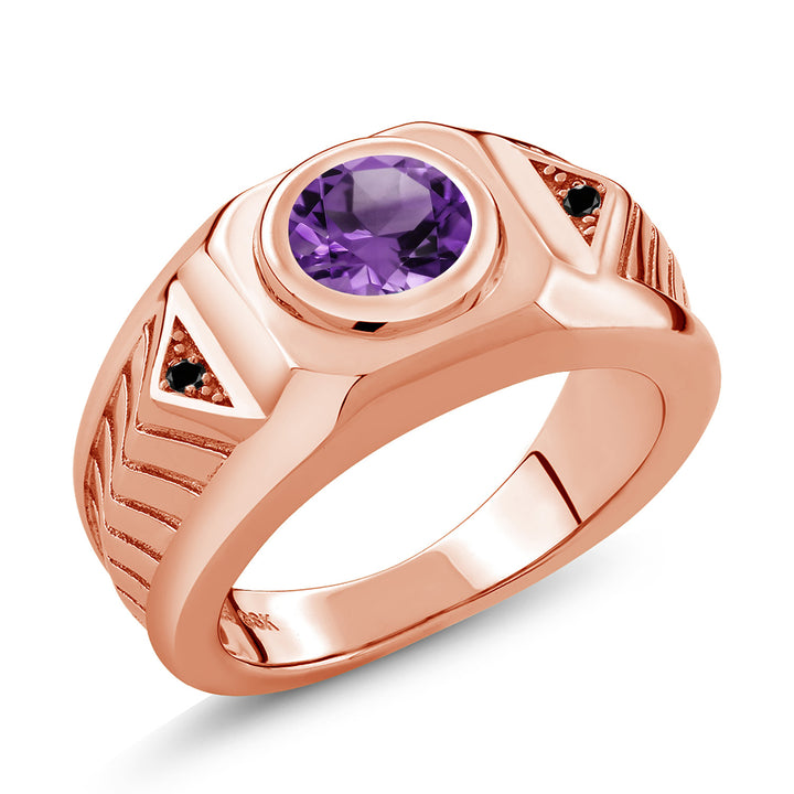Amethyst - February_10_Ring in 925 Rose Gold Plated Silver