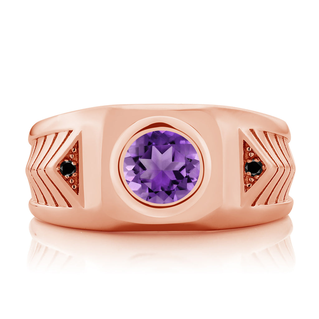 Amethyst - February_10_Ring in 925 Rose Gold Plated Silver