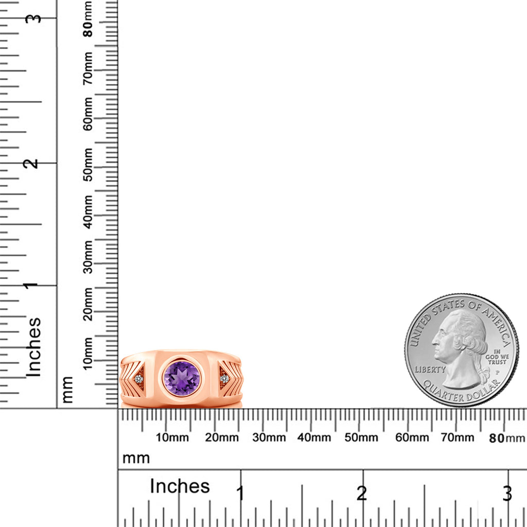 Amethyst - February_10_Ring in 925 Rose Gold Plated Silver