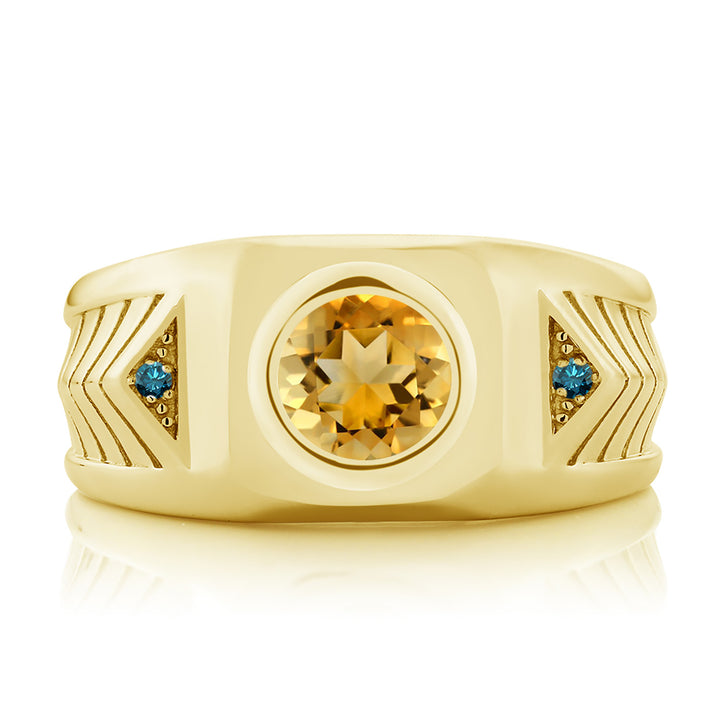 Citrine - November_10_Ring in 925 Yellow Gold Plated Silver
