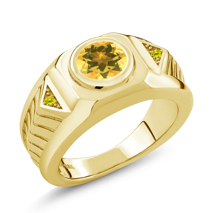 Citrine - November_8_Ring in 925 Yellow Gold Plated Silver