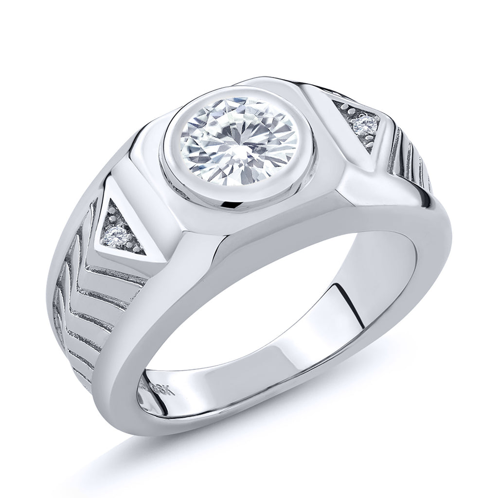 White Moissanite - April_9_Ring in 925 Sterling Silver
