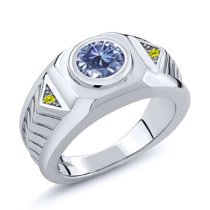 Persian Blue Moissanite - April_10_Ring in 925 Sterling Silver