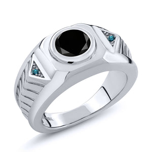 Black Diamond - April_7_Ring in 925 Sterling Silver