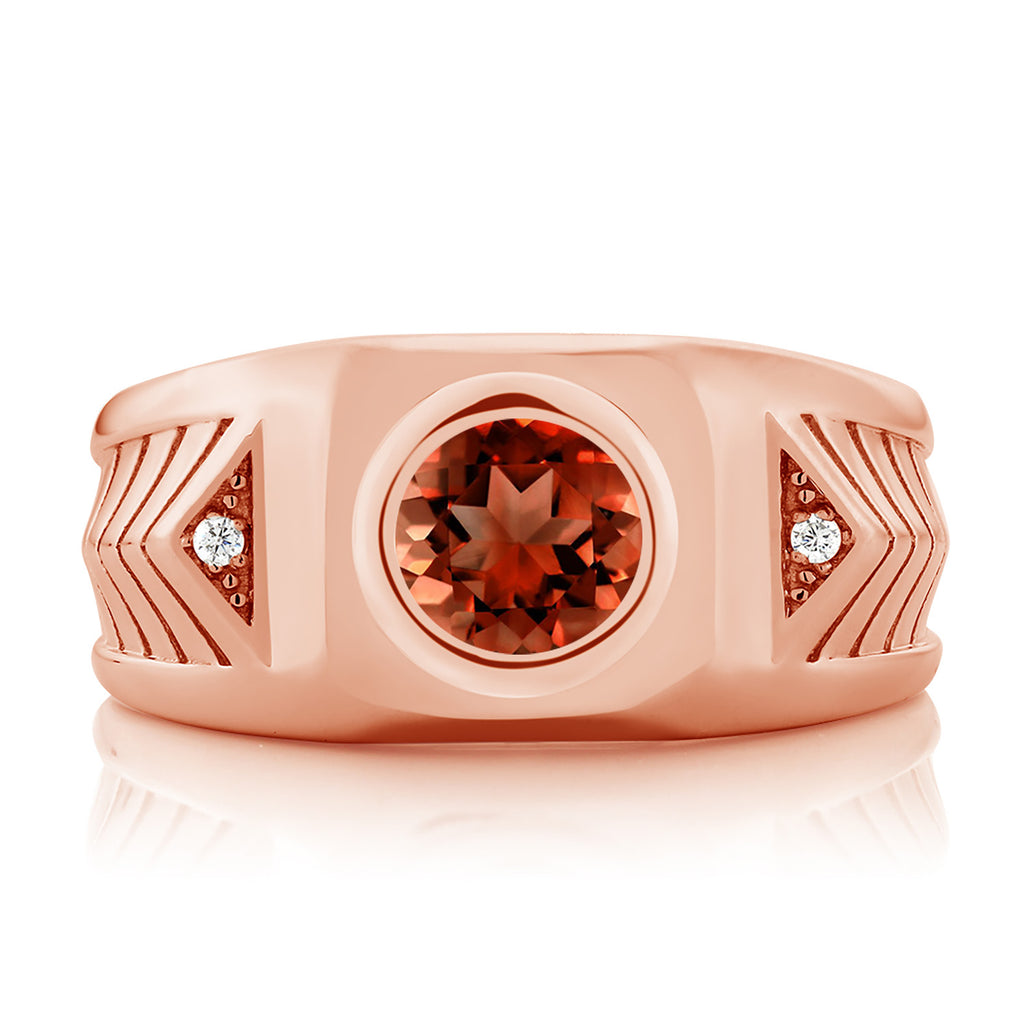 Garnet - January_10_Ring in 925 Rose Gold Plated Silver
