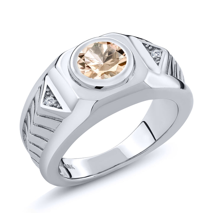 Morganite - October_10_Ring in 925 Sterling Silver