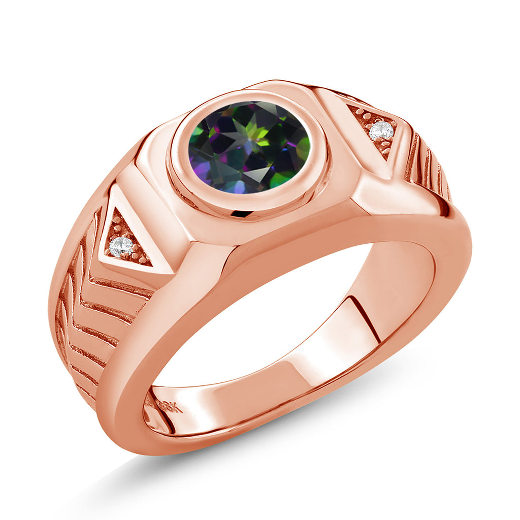 Green Mystic Topaz_10_Ring in 925 Rose Gold Plated Silver