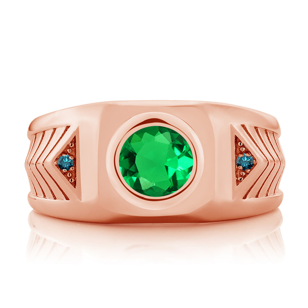 Nano Emerald - May_10_Ring in 925 Rose Gold Plated Silver