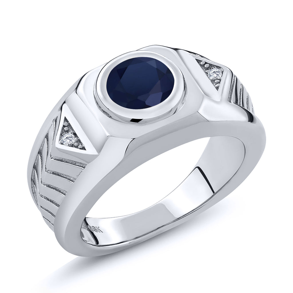 Blue Sapphire - September_11_Ring in 925 Sterling Silver