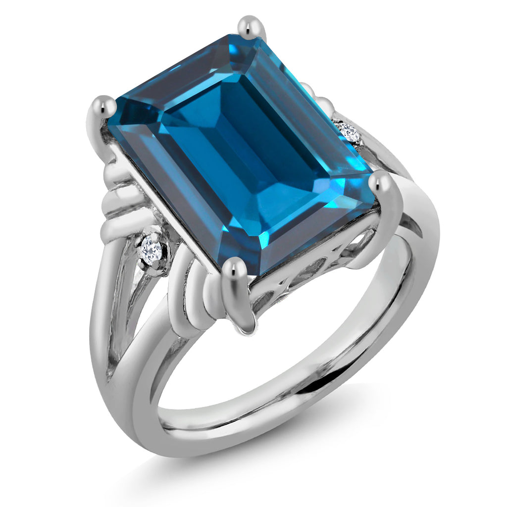London Blue Topaz - November_9_Ring in 925 Sterling Silver