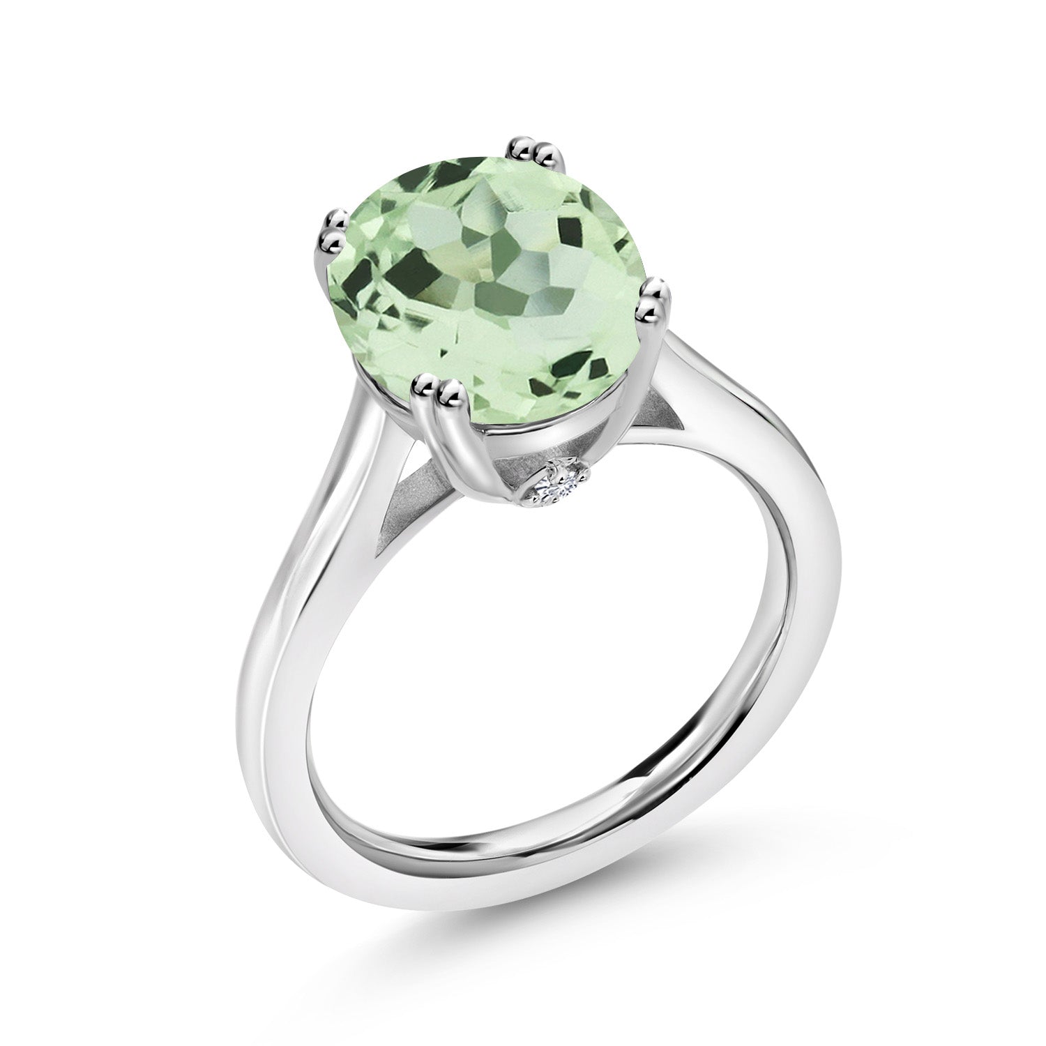 Prasiolite_8_Ring in 925 Sterling Silver
