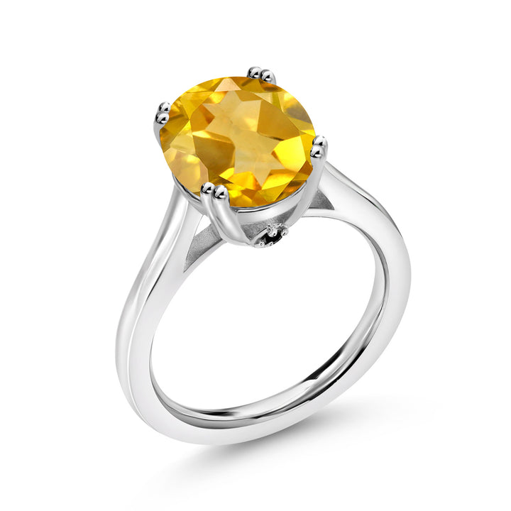 2-5 Cttw Gemstone Birthstone & Black Diamond Solitaire Ring for Women | 925 Sterling Silver | Oval 11X9MM & 1.5MM Hidden Accent | Fine Jewelry for Engagement Wedding Anniversary Promise