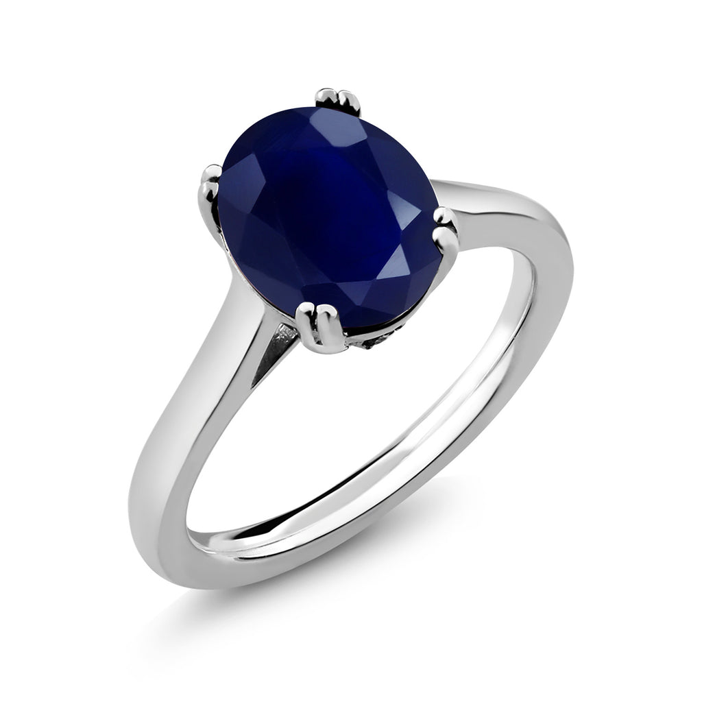 Blue Sapphire - September_9_Ring in 925 Sterling Silver