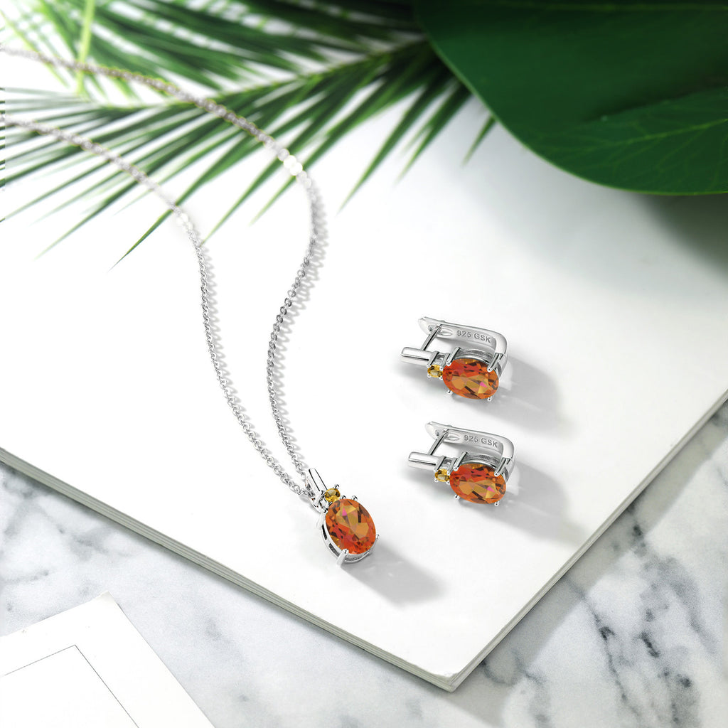 Mystic Quartz_Pendant Earrings Set in 925 Sterling Silver