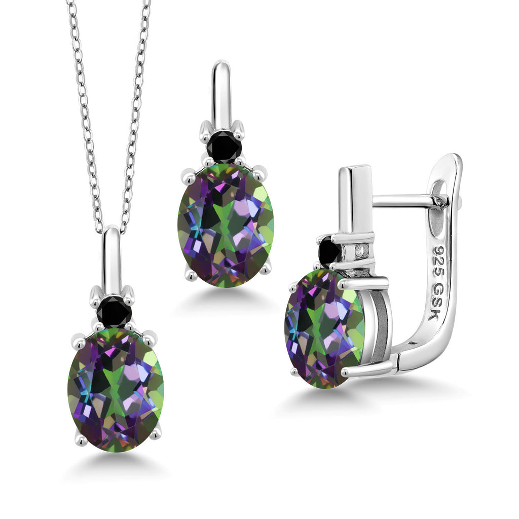 Green Mystic Topaz_Pendant Earrings Set in 925 Sterling Silver