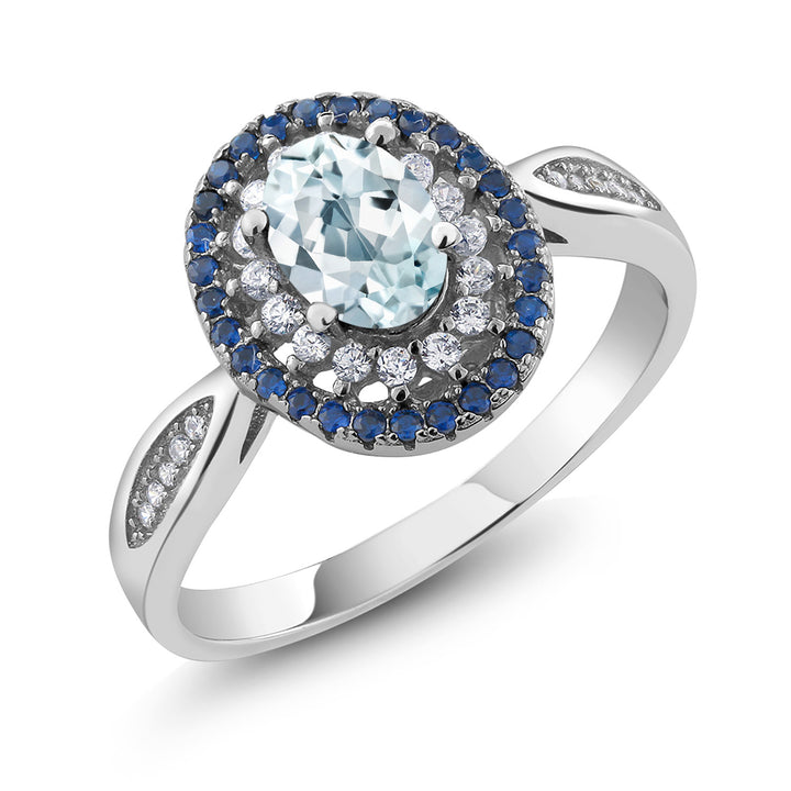 Aquamarine - March_9_Ring in 925 Sterling Silver