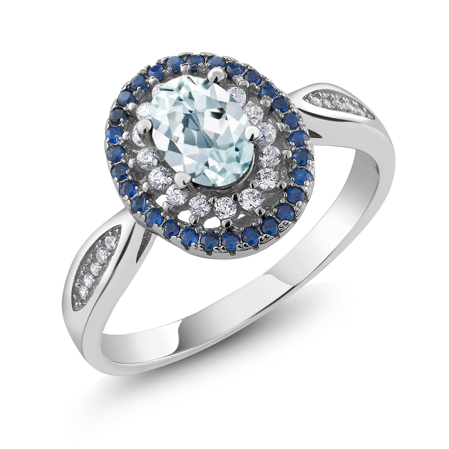 Aquamarine - March_7_Ring in 925 Sterling Silver