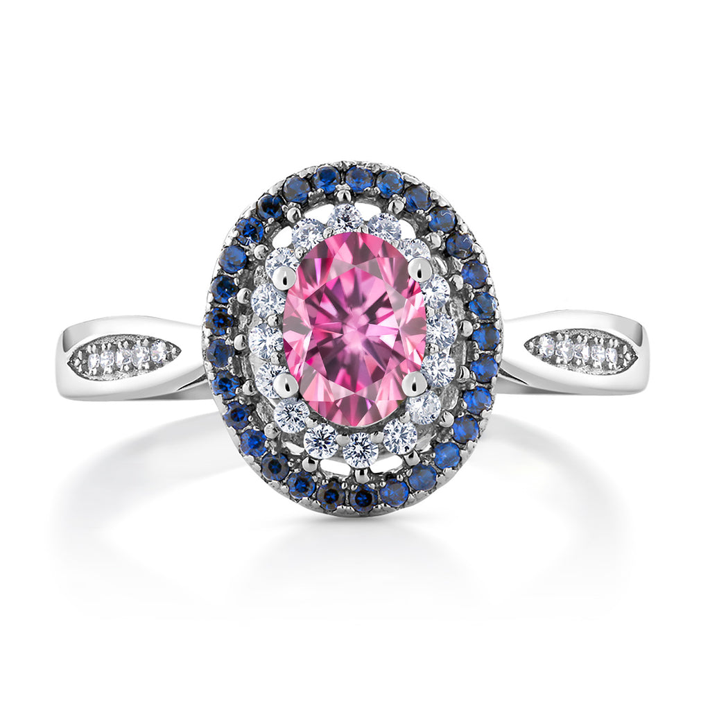 Pink Moissanite - April_6_Ring in 925 Sterling Silver