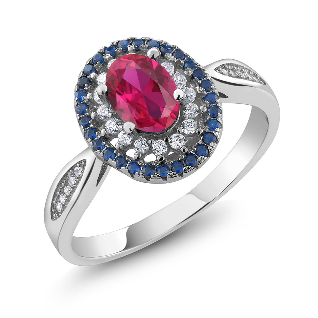 Created Ruby - July_7_Ring in 925 Sterling Silver