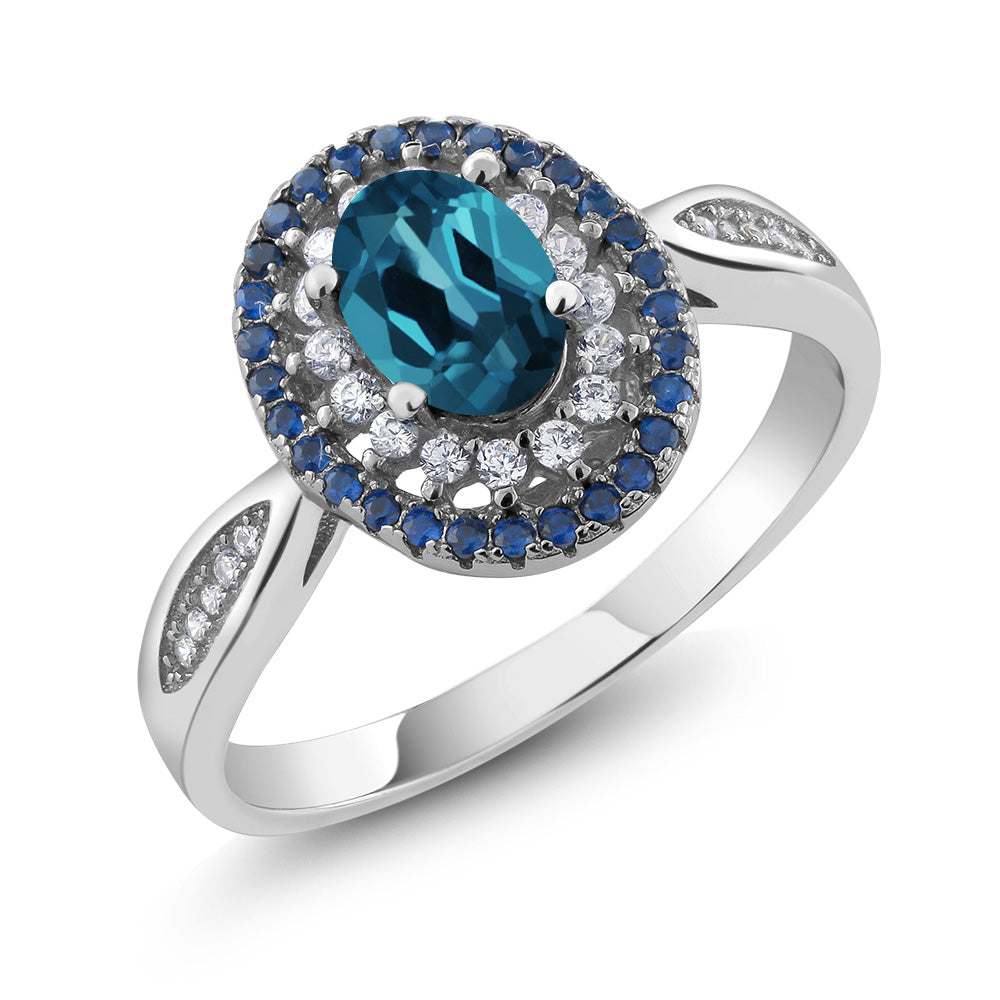 London Blue Topaz - November_6_Ring in 925 Sterling Silver