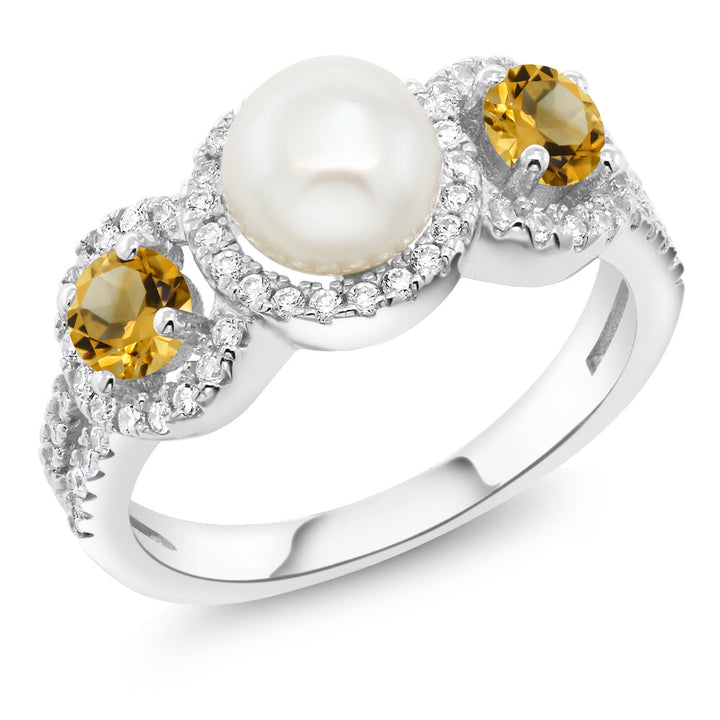 Citrine_5_Ring in 925 Sterling Silver