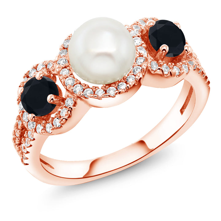 Onyx - December_7_Ring in 925 Rose Gold Plated Silver
