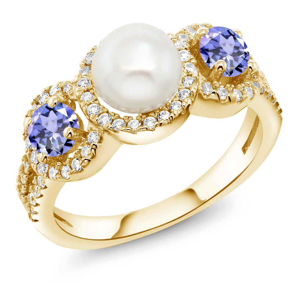 Tanzanite_6_Ring in 925 Yellow Gold Plated Silver