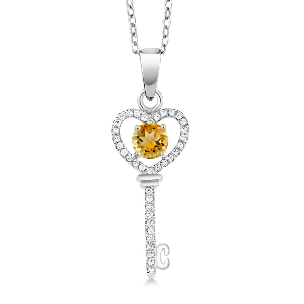 Citrine - November_Pendant in 925 Sterling Silver