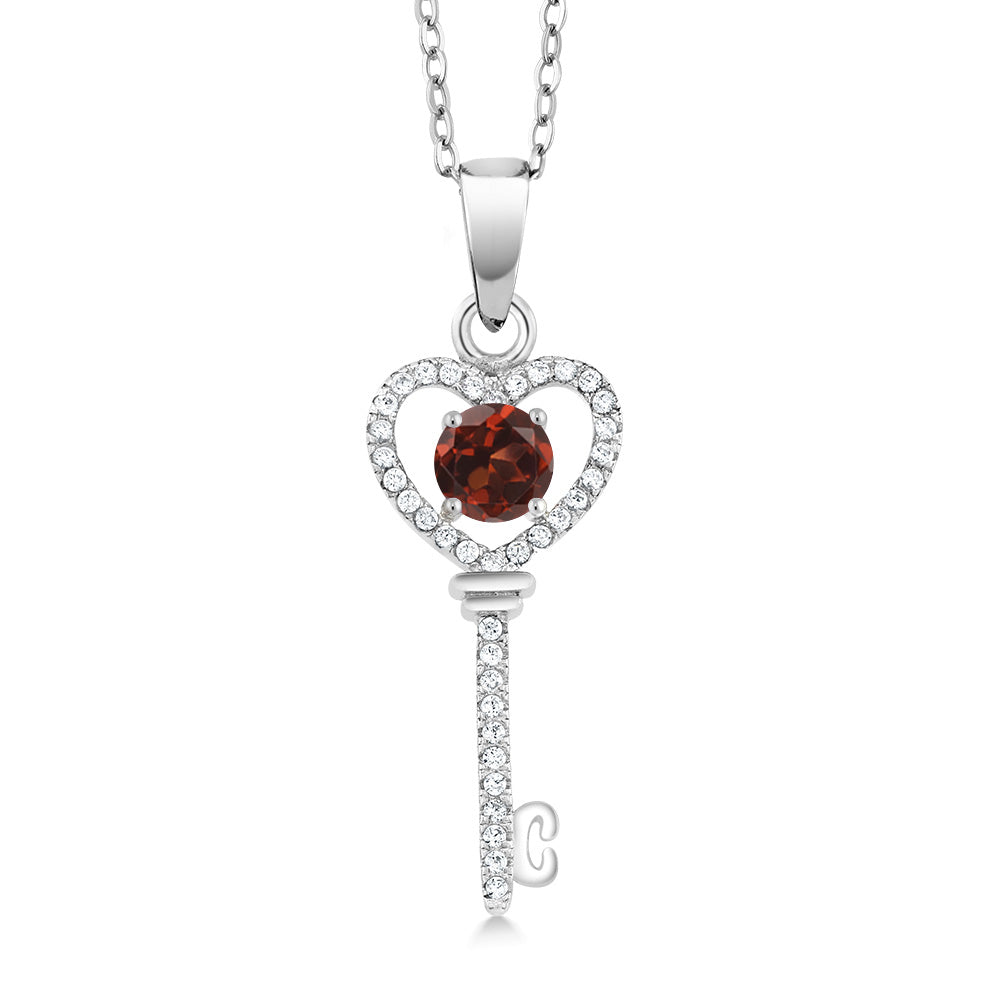 Garnet - January_Pendant in 925 Sterling Silver