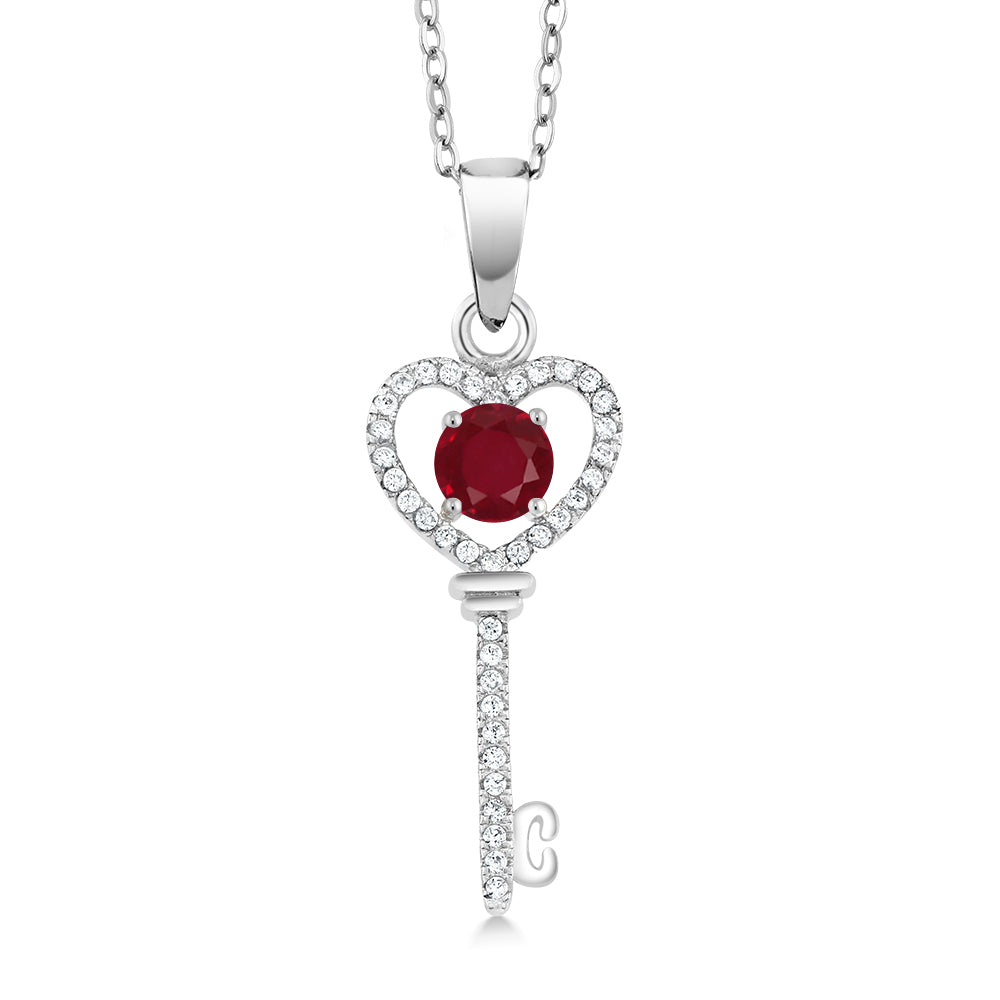 Ruby - July_Pendant in 925 Sterling Silver